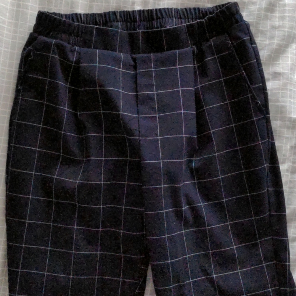 Black pants with pin stripes